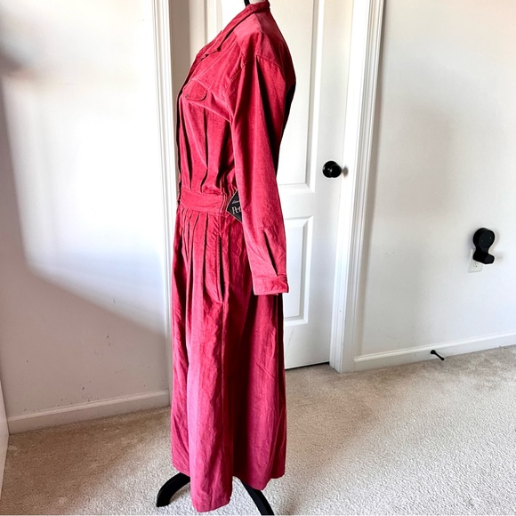 NWT Vintage EDDIE BAUER Petite Collared Button Down Corduroy Maxi Dress—SZ. MP - Picture 8 of 17